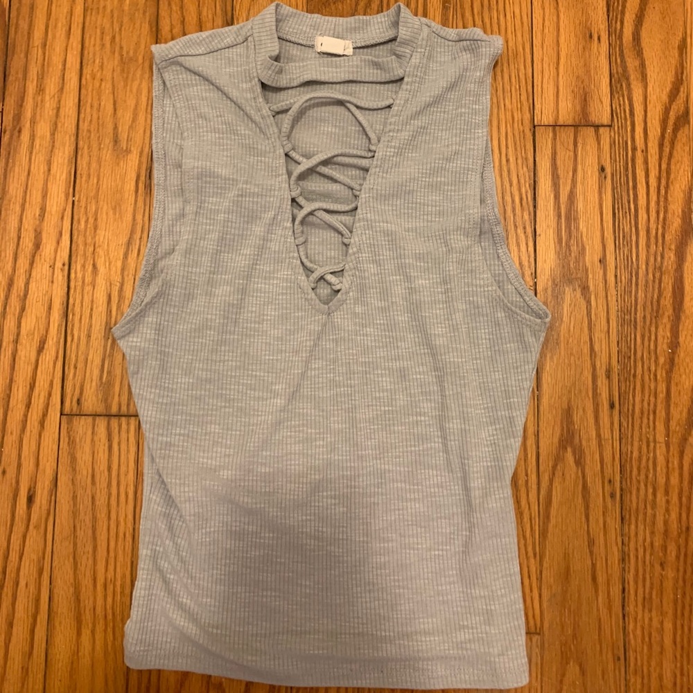 Garage cross v neck top